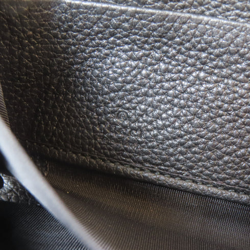 GUCCI GG GHW Long Round Wallet 469317 Calfskin Leather Black