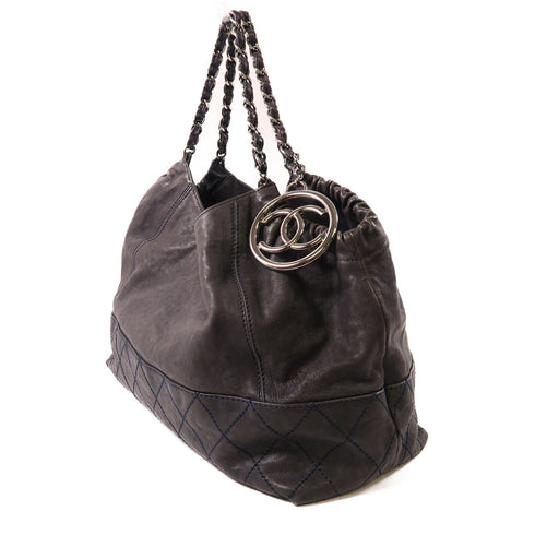 CHANEL CC GHW Shoulder Bag Calfskin Leather