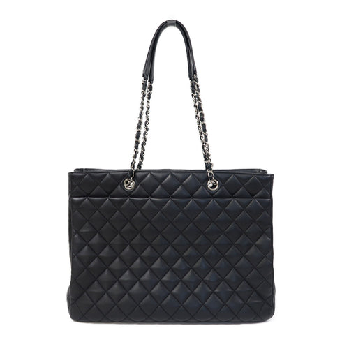 CHANEL Quilted CC SHW Chain Shoulder Bag Calfskin Leather Black v10