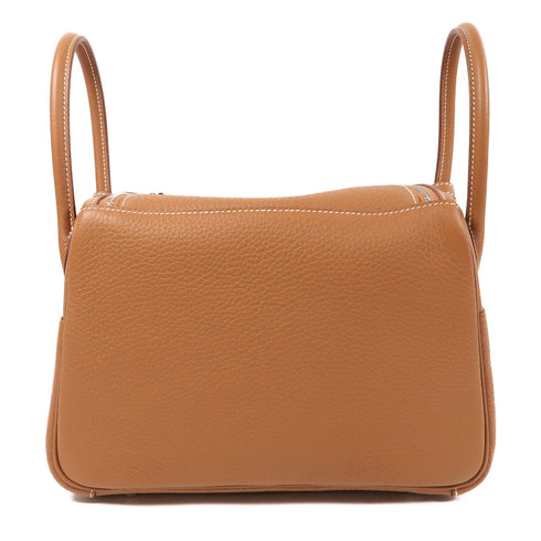 HERMES PHW Lindy 26 2 Way Shoulder Bag Clemence Leather Gold