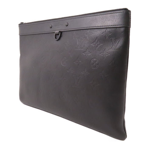 LOUIS VUITTON LV Pochette Discovery Clutch Bag M62903 Monogram Shadow Black v1