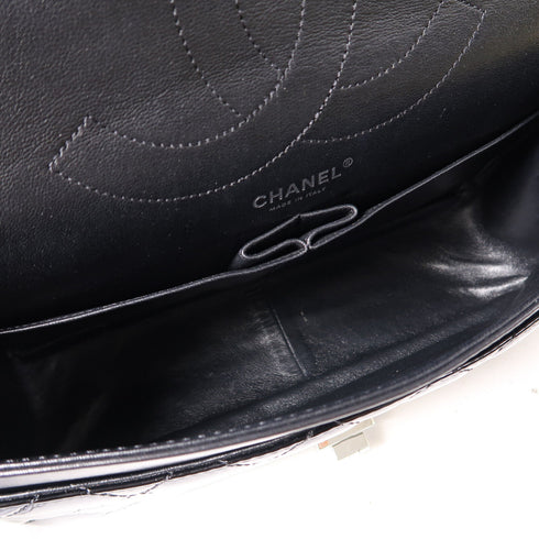 CHANEL Quilted CC SHW 2.55 Chain Shoulder Bag Patent Leather Black