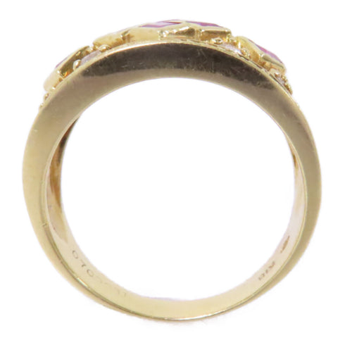 Fine Jewelry 0.70ct Ruby 0.031ct Diamond Ring US#7.25 18K Yellow Gold