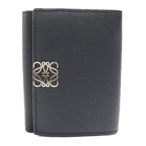 LOEWE SHW Anagram Trifold Wallet C821TR2X16 Calfskin Leather Black
