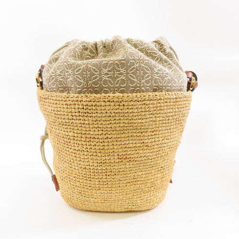 LOEWE GHW Shoulder Bag Crossbody 522243 Raffia Yellow Brown