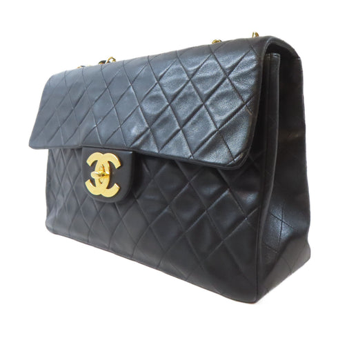 CHANEL Quilted CC GHW Vintage Classic Flap Bag Chain Shoulder Bag Calfskin Black
