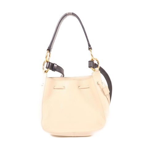 SEE BY CHLOE GHW 2 Way Shoulder Bag Calfskin Leather White