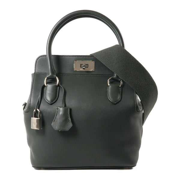 HERMES PHW Toolbox 20 2 Way Shoulder Bag Evercolor Leather Vert Anglais Bambou
