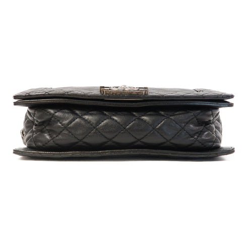 CHANEL CC Boy Chain Shoulder Bag A67946 Calfskin Leather Black