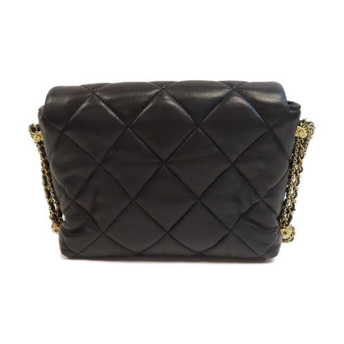 CHANEL Quilted CC GHW Chain Shoulder Bag Lambskin Leather Black v3