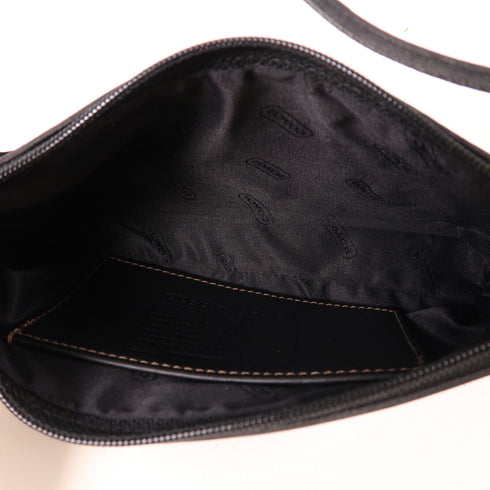 COACH GHW Shoulder Bag Calfskin Leather Black v1