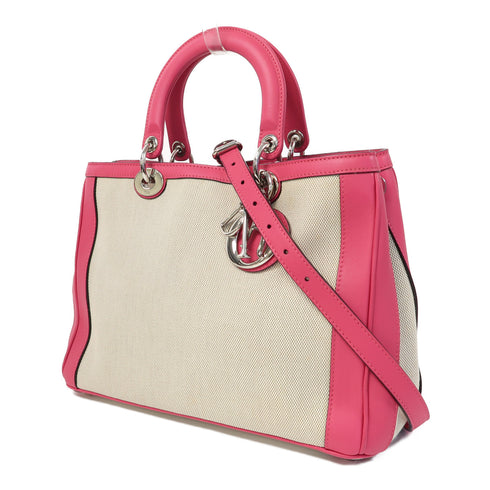 Christian Dior CD SHW 2 Way Shoulder Bag Canvas Pink