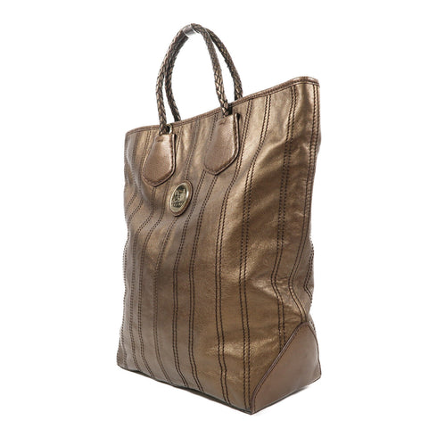 CELINE SHW 2 Way Shoulder Bag Handbag Calfskin Leather Brown