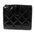 CHANEL Quilted CC SHW Wallet Patent Leather Black