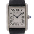 CARTIER Tank Must WSTA0041 Quartz Watch Stainless Steel/Leather Belt White