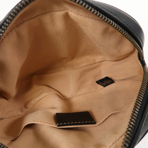 GUCCI GG GHW Waist Bag 476434 Calfskin Leather Black
