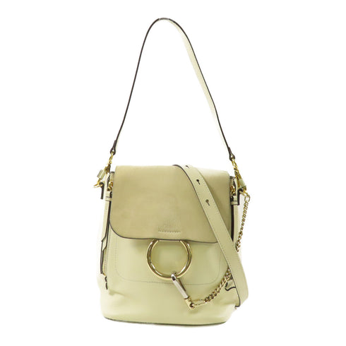 CHLOE GHW Rucksack Calfskin Leather/Suede White