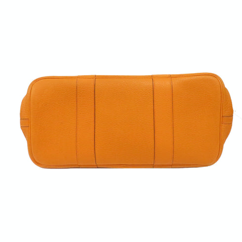 HERMES PHW Garden Party PM Handbag Negonda Leather Orange