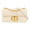 Christian Dior CD GHW 30 Montaigne Chain Shoulder Bag Leather White