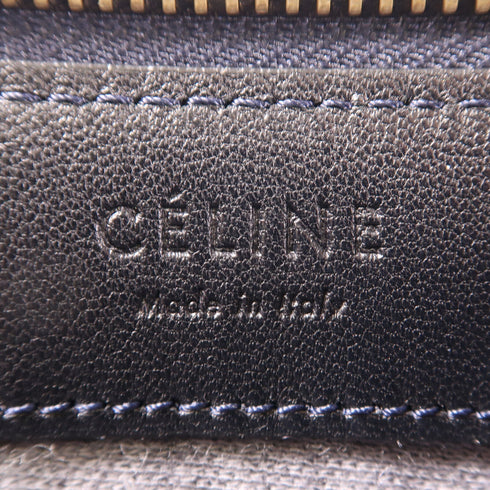 CELINE GHW Trio Shoulder Bag Crossbody Lambskin Leather Black