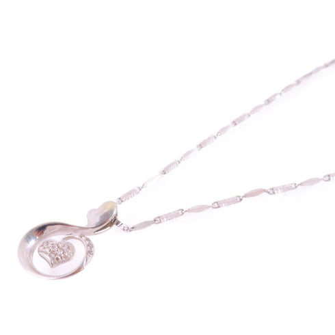 Fine Jewelry 0.09ct Diamond Necklace 18K White Gold