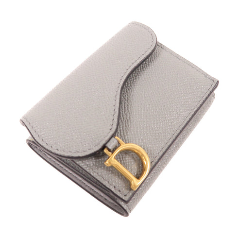 Dior GHW Wallet Tri-fold Calfskin Leather Light Blue