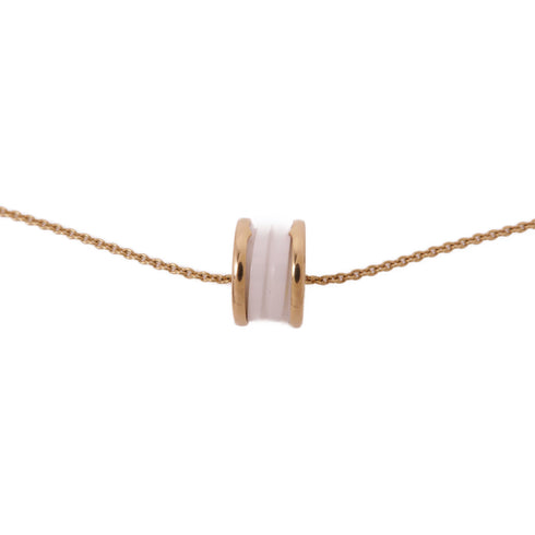 BVLGARI B-Zero 1 Necklace 18K Pink Gold Ceramic Gold/White