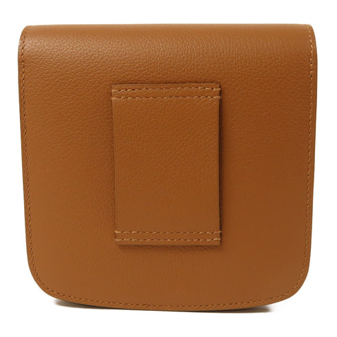 HERMES PHW 2002 Wallet Belt Bag Evercolor Leather Gold