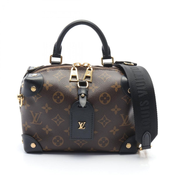 LOUIS VUITTON LV GHW Petite Malle Souple 2 Way Shoulder Bag M45571 Brown Black
