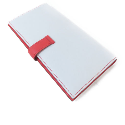 HERMES PHW Bearn Long Wallet Veau Epsom Leather Blanc White Rose Jaipur Red