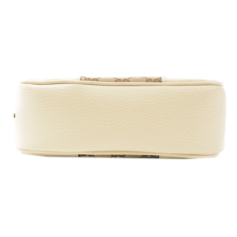 GUCCI GG GHW Shoulder Bag 449413 Canvas Brown/White