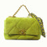 CHANEL Quilted CC GHW/SHW Chanel 19 Chain 2 Way Shoulder Bag Corduroy Green
