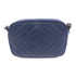 CHANEL Herringbone CC GHW Chain Shoulder Bag Calfskin Leather Blue