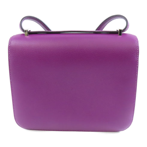 HERMES PHW Constance Mini Shoulder Bag Evercolor Leather Anemone Purple