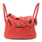 HERMES PHW Lindy 26 2 way Shoulder bag Clemence Leather Rouge Casaque