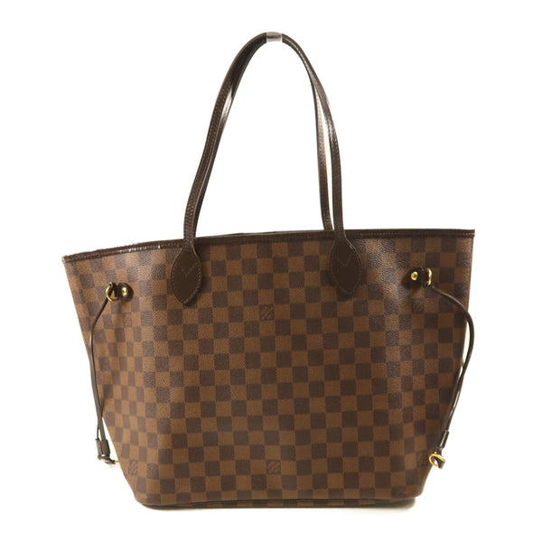 LOUIS VUITTON LV GHW Neverfull MM Shoulder Tote Bag N51105 Damier Brown