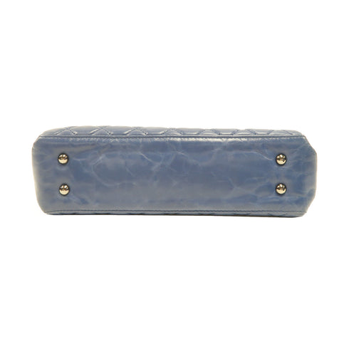 CHANEL Quilted CC SHW Chain Shoulder Bag Calfskin Leather Blue v3