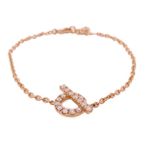 HERMES Finesse Bracelet Diamond 18K Pink Gold