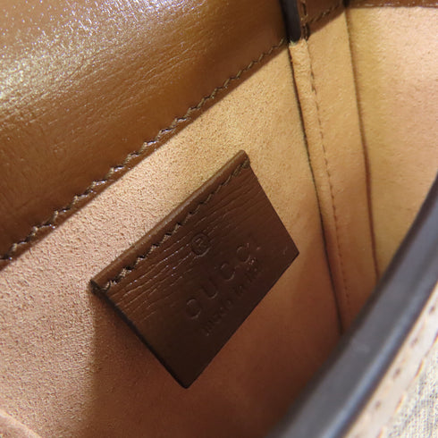 GUCCI GG GHW Horsebit Mini Shoulder Bag Crossbody Coated Canvas 625615 Brown