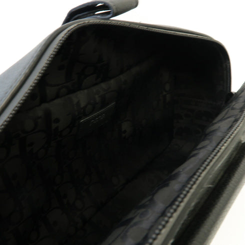 Christian Dior CD SHW Saddle Backpack Rucksack Calfskin Leather Black