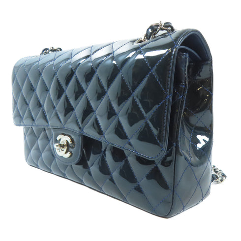 CHANEL Quilted CC SHW Classic Flap Chain Shoulder A01112 Pattern Leather Navy