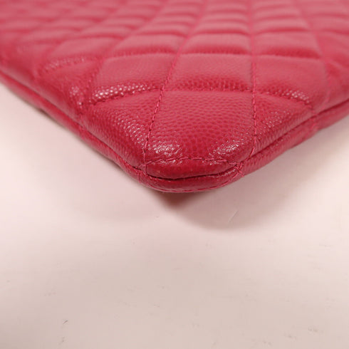 CHANEL CC GHW Pouch Calfskin Leather Pink