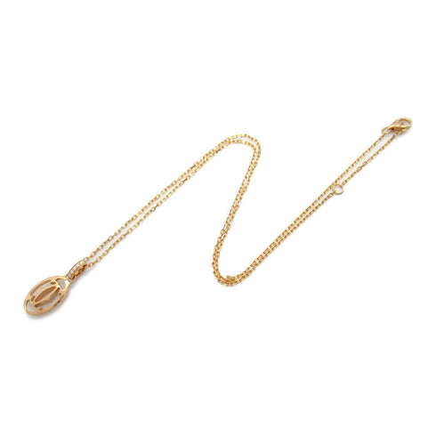 CARTIER Logo Double C Necklace B7219200 Diamond 18K Pink Gold