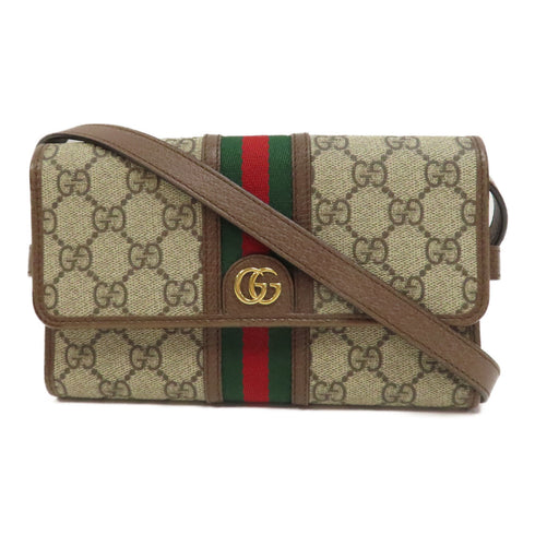 GUCCI GG GHW Shoulder Bag PVC Coated Canvas 645082 Brown