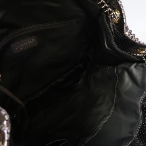 CHANEL CC SHW Reissue Metallic Bag Chain Shoulder Bag Leather Silver