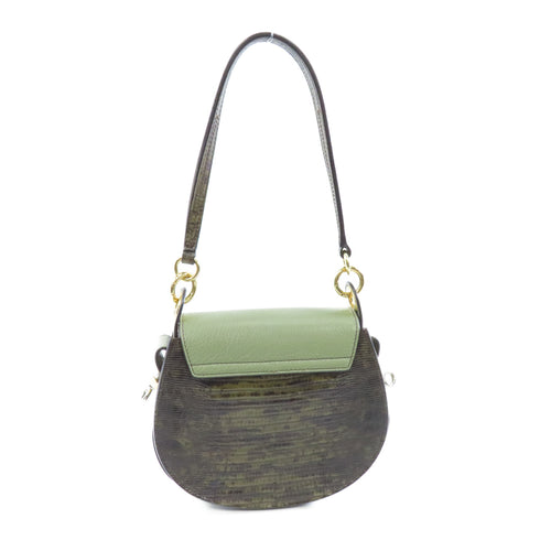 Chloe GHW Small Tess Bag 2 Way Shoulder Bag Calfskin Embossed Leather