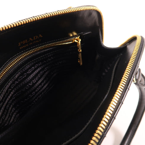 PRADA GHW Shoulder Bag 2way Shoulder Hand Bag Calfskin Leather 1BA143 Black