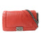 CHANEL CC Chain Shoulder Bag Calfskin Leather Red