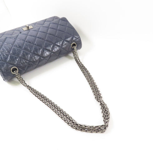 CHANEL CC Chanel 2.55 Shoulder Bag Calfskin Leather Navy Blue