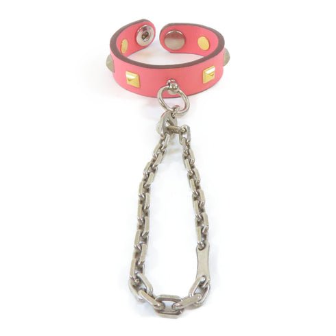 HERMES Rivale Glove Clip Swift Leather Metal Pink Silver Gold